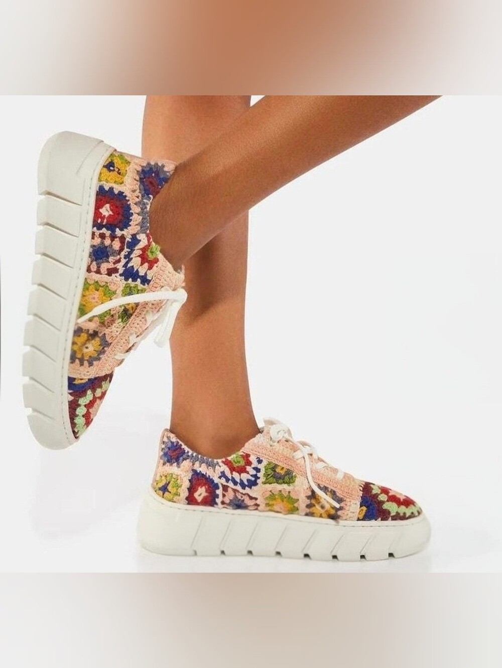 Free People Multicolor Catch Me If You Can Crochet Sneakers